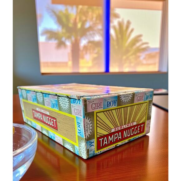 Empty Tampa Nugget Cigar Box Sublimes-Boy Girl Birth-Man Cave-Bar-Storage-Craft - Picture 4 of 8